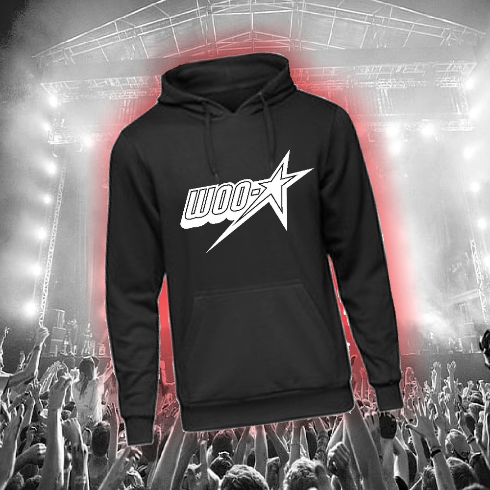 WOO-STAR HOODIE black with white print